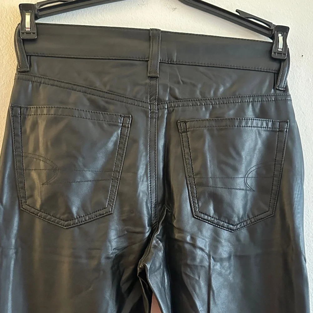 American Eagle Outfitters Black Faux Leather Skinny Pants